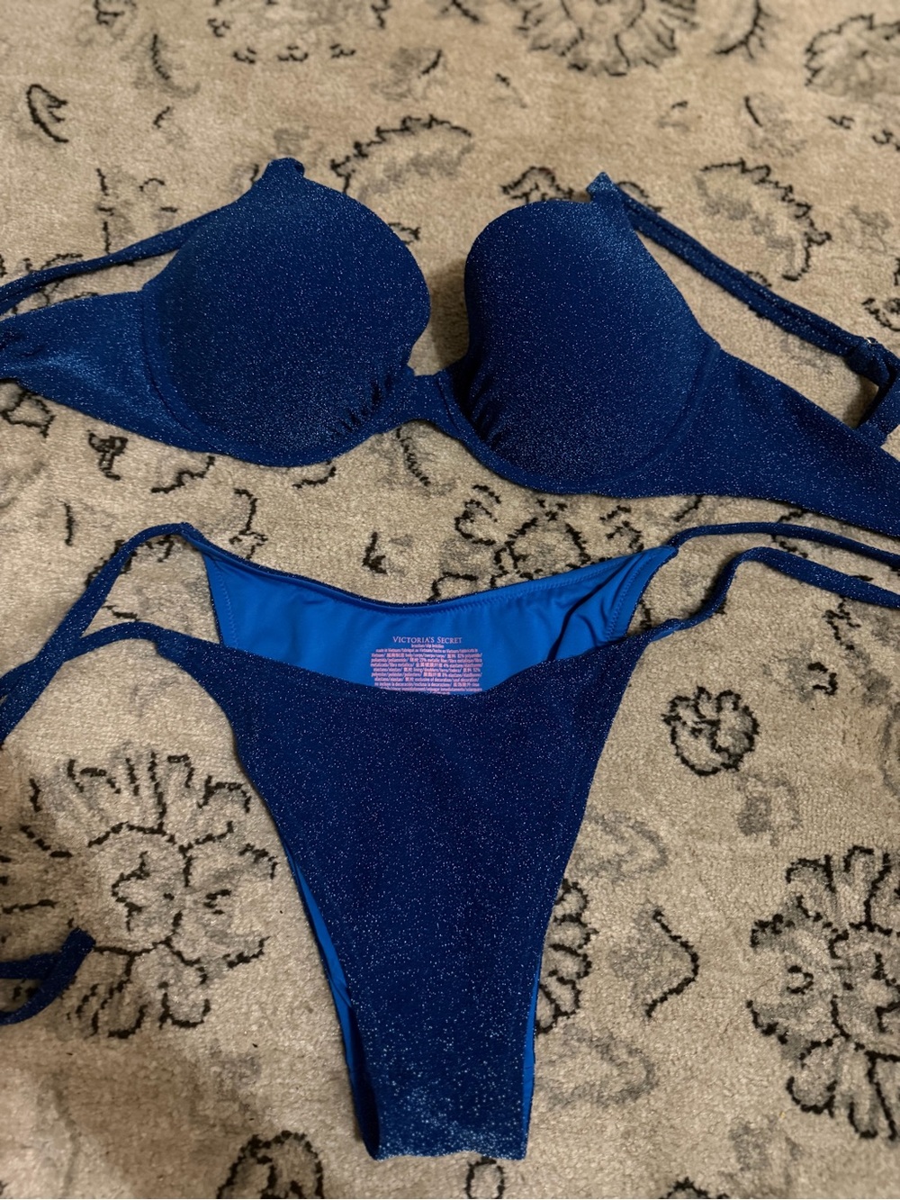 Victoria's Secret Shimmering Navy Blue Bikini Set
